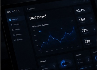 The NEXORA dashboard showing a performance chart